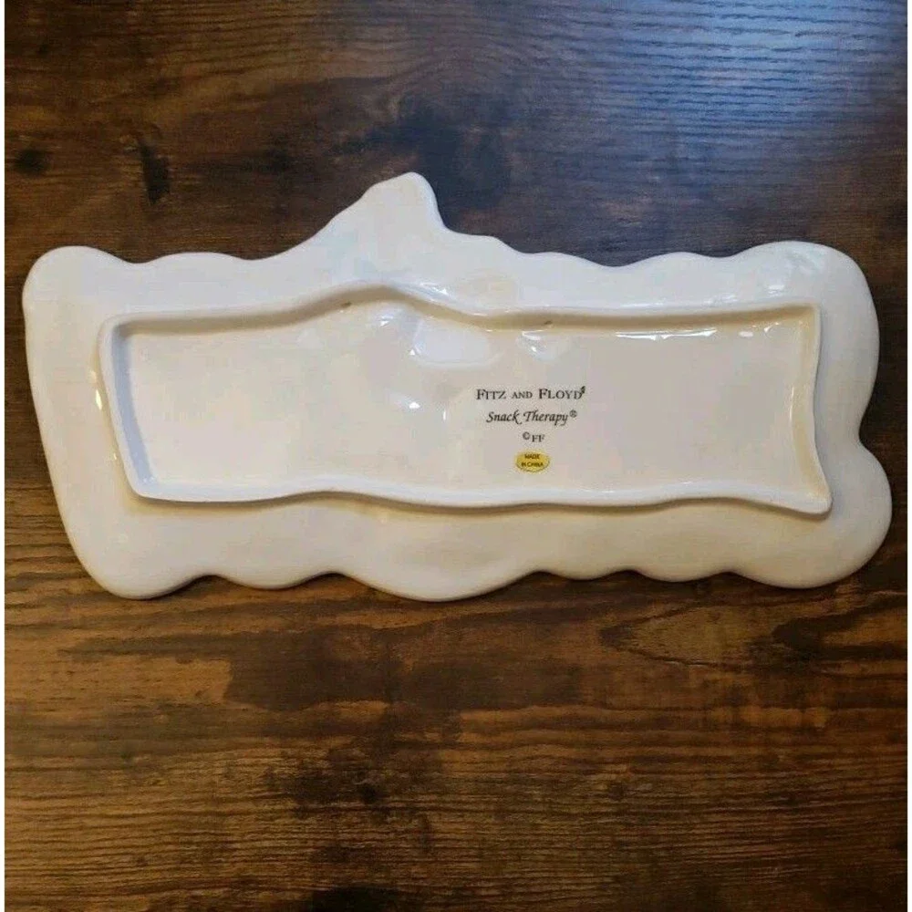 Fitz and Floyd Snack Therapy Snow Snowman Tray Christmas Winter Decor 12